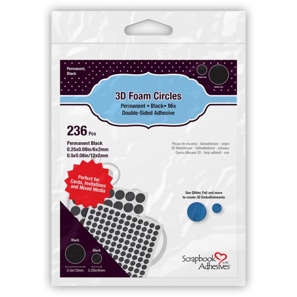 Scrapbook Adhesives 3D Foam Circles - Black - Mix