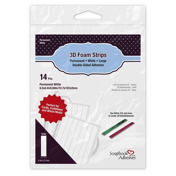 Scrapbook Adhesives 3D Foam Strips - White - Large
