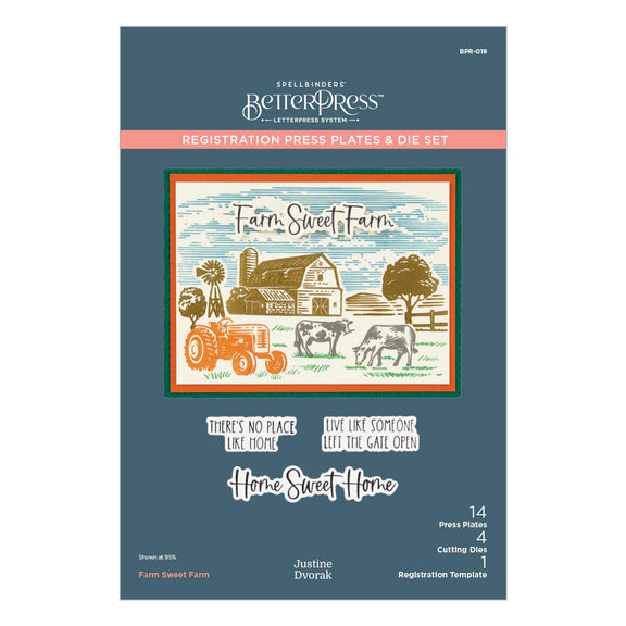 Spellbinders Registration Press Plates & Dies - Farm Sweet Farm