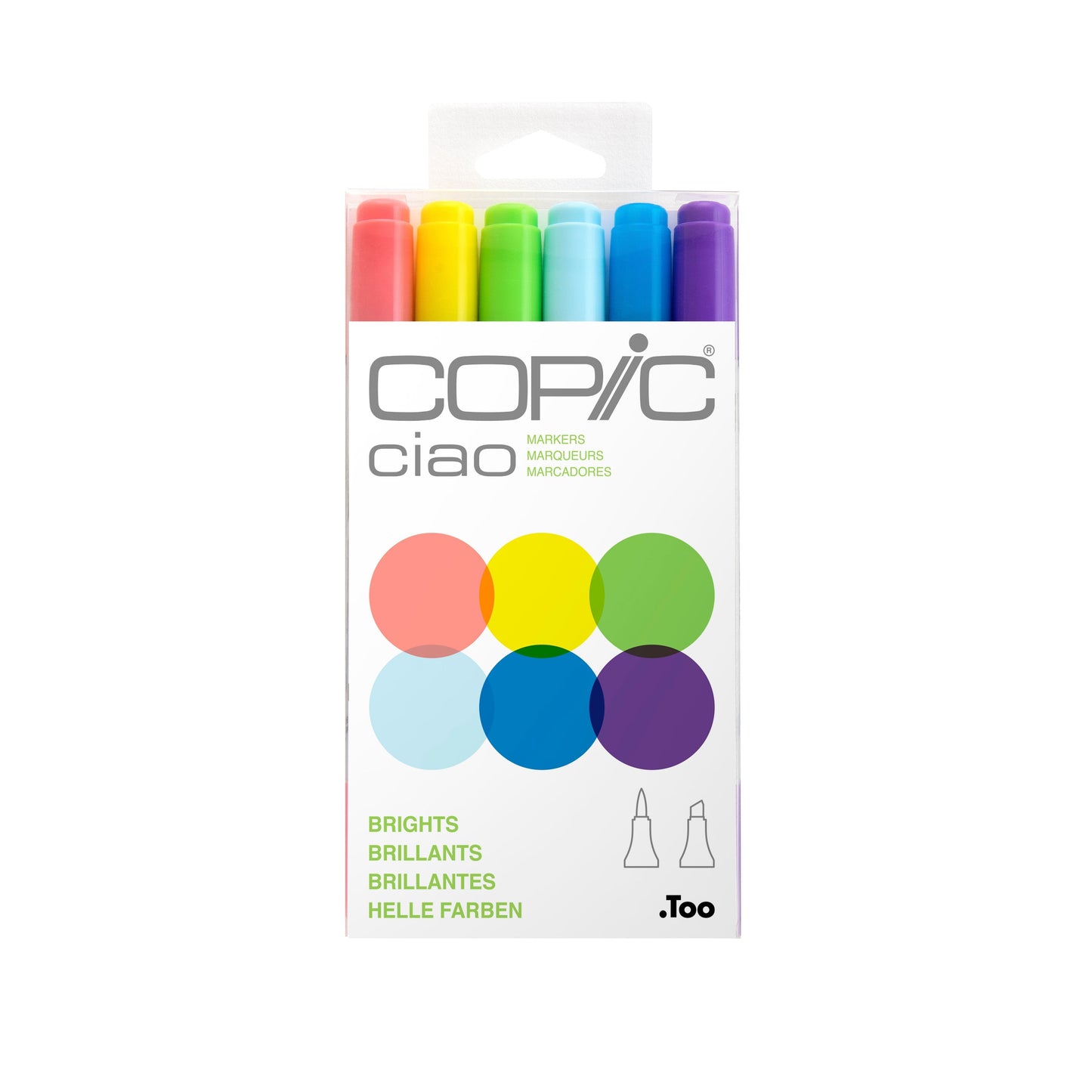 Copic Ciao Marker Set - Brights, 6 pk