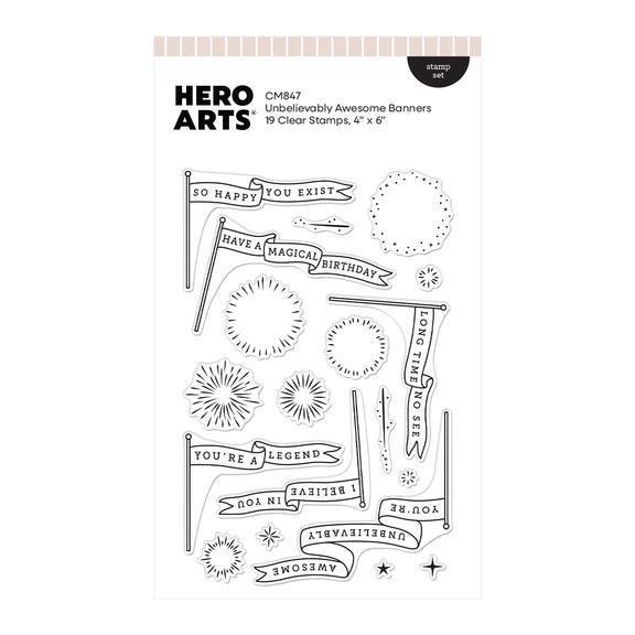 Hero Arts Clear Stamps - Unbelievably Awesome Banners