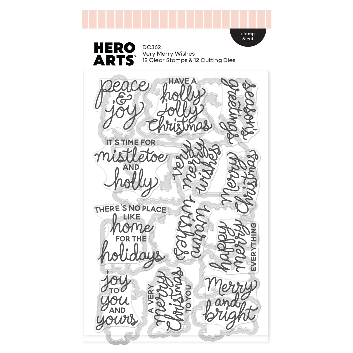 Hero Arts Stamp & Cut - Very Merry Wishes