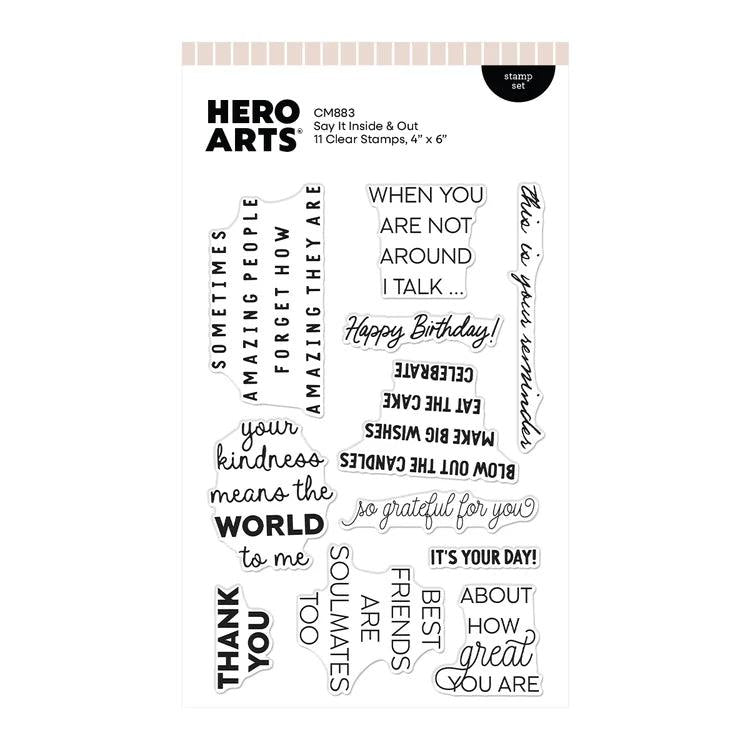 Hero Arts Clear Stamps - Say It Inside & Out