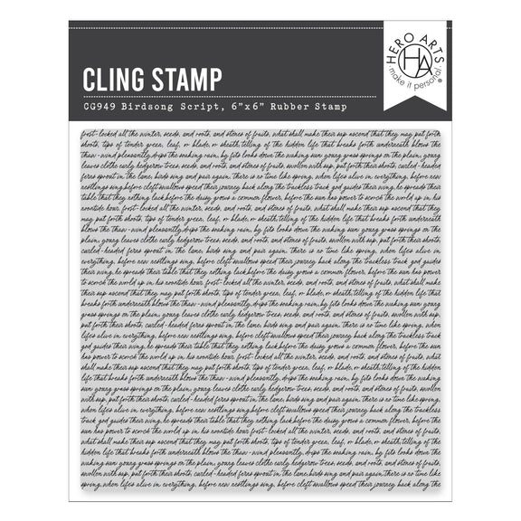 Hero Arts Cling Stamps - Birdsong Script