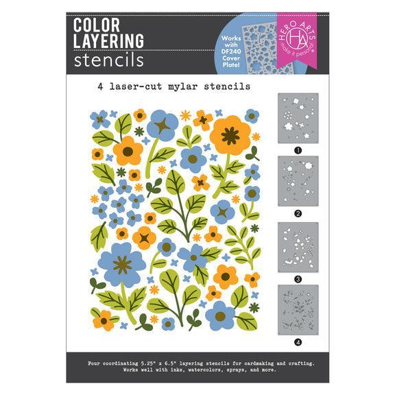 Hero Arts Stencils - Color Layering Meadow Blooms
