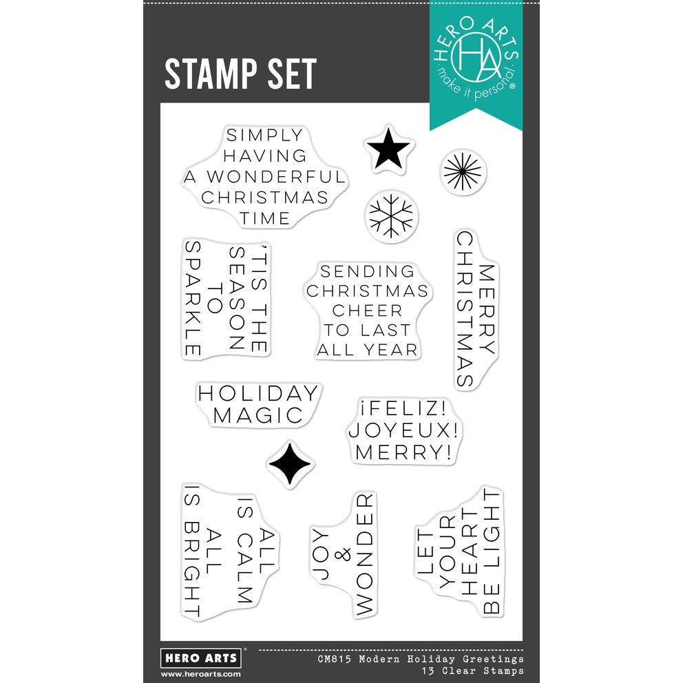 Hero Arts Clear Stamps - Modern Holiday Greetings