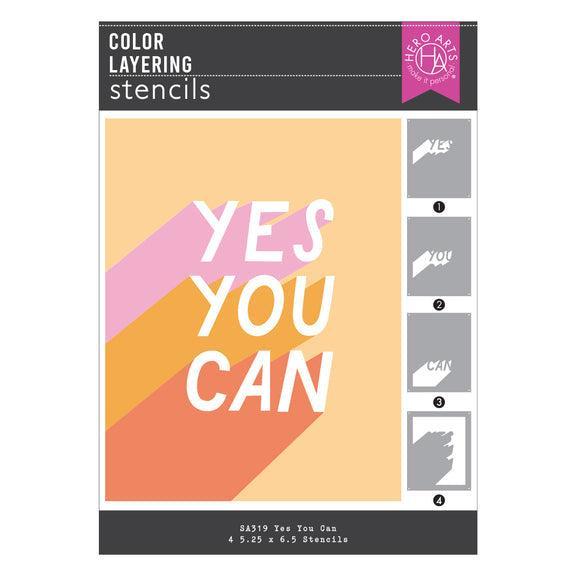 Hero Arts Stencils - Yes You Can