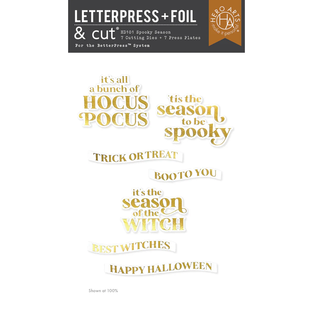 Hero Arts Letterpress + Foil & Cut - Spooky Season