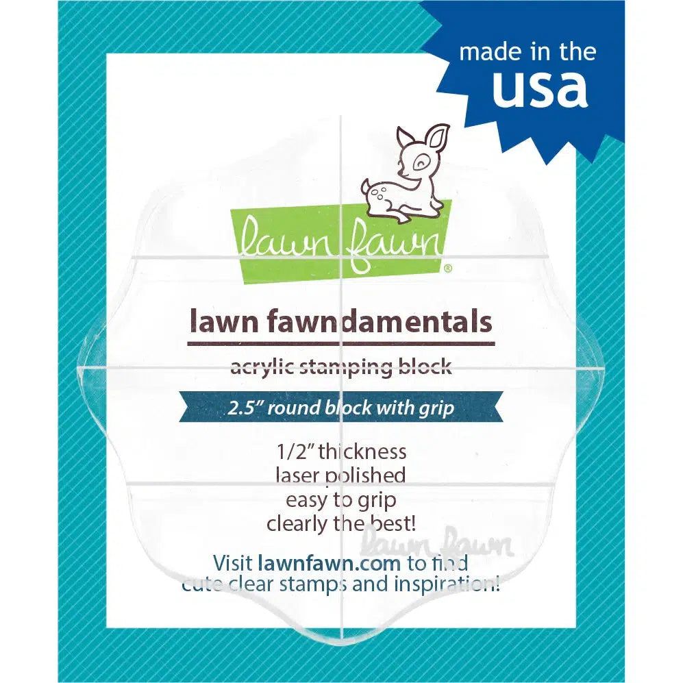Lawn Fawn - Acrylic Block 2.5" Round with 8 Grips