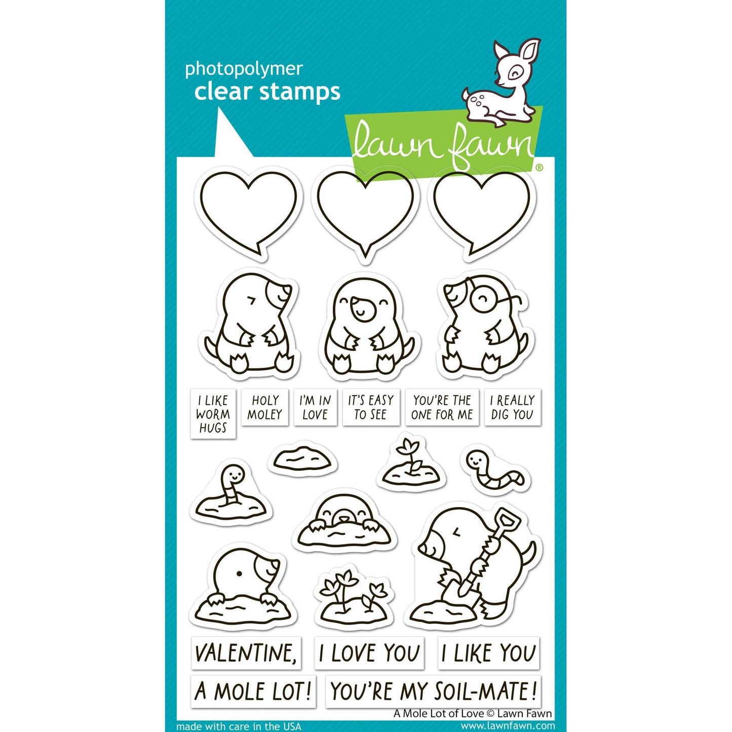 Lawn Fawn Clear Stamps - A Mole Lot of Love