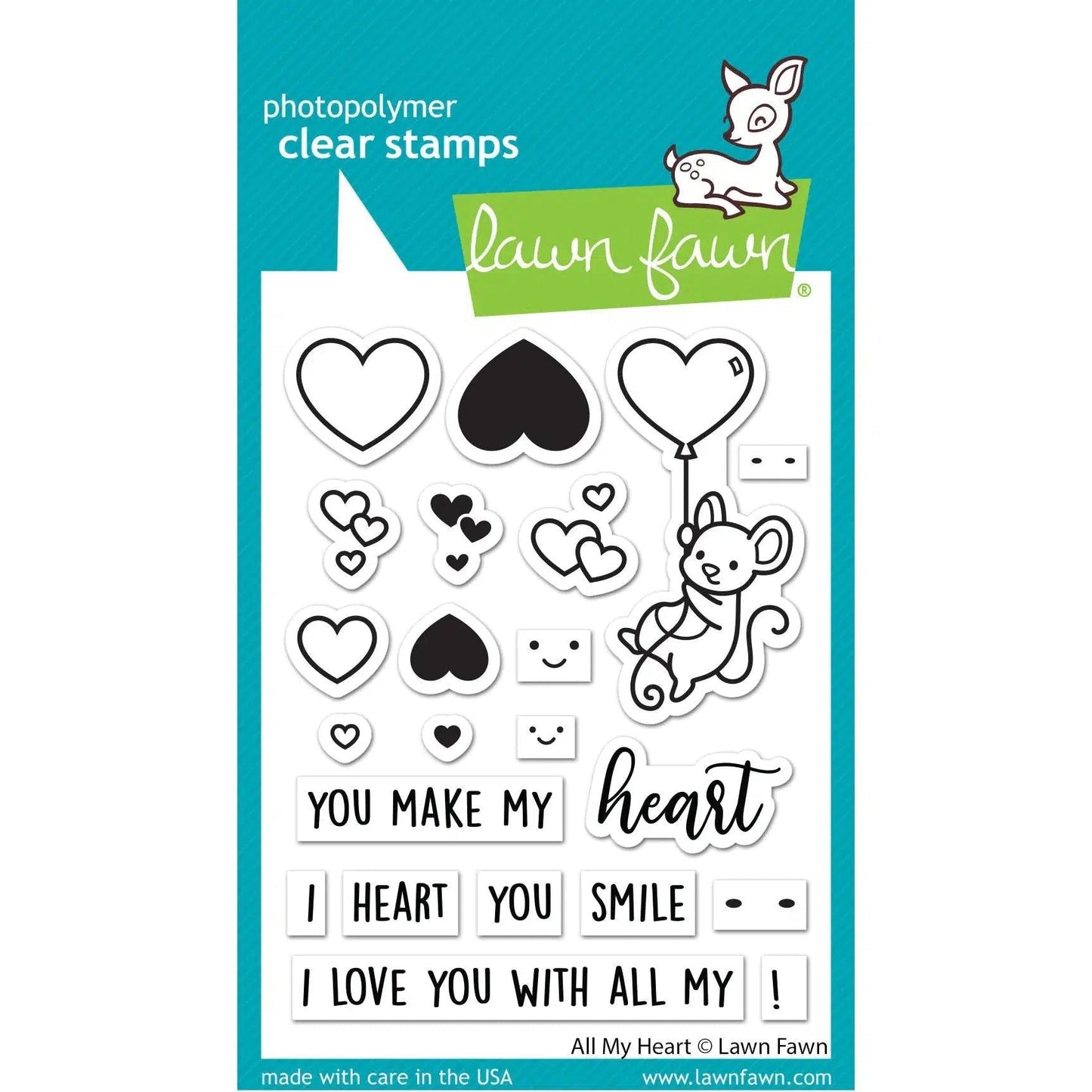 Lawn Fawn Clear Stamps - All My Heart