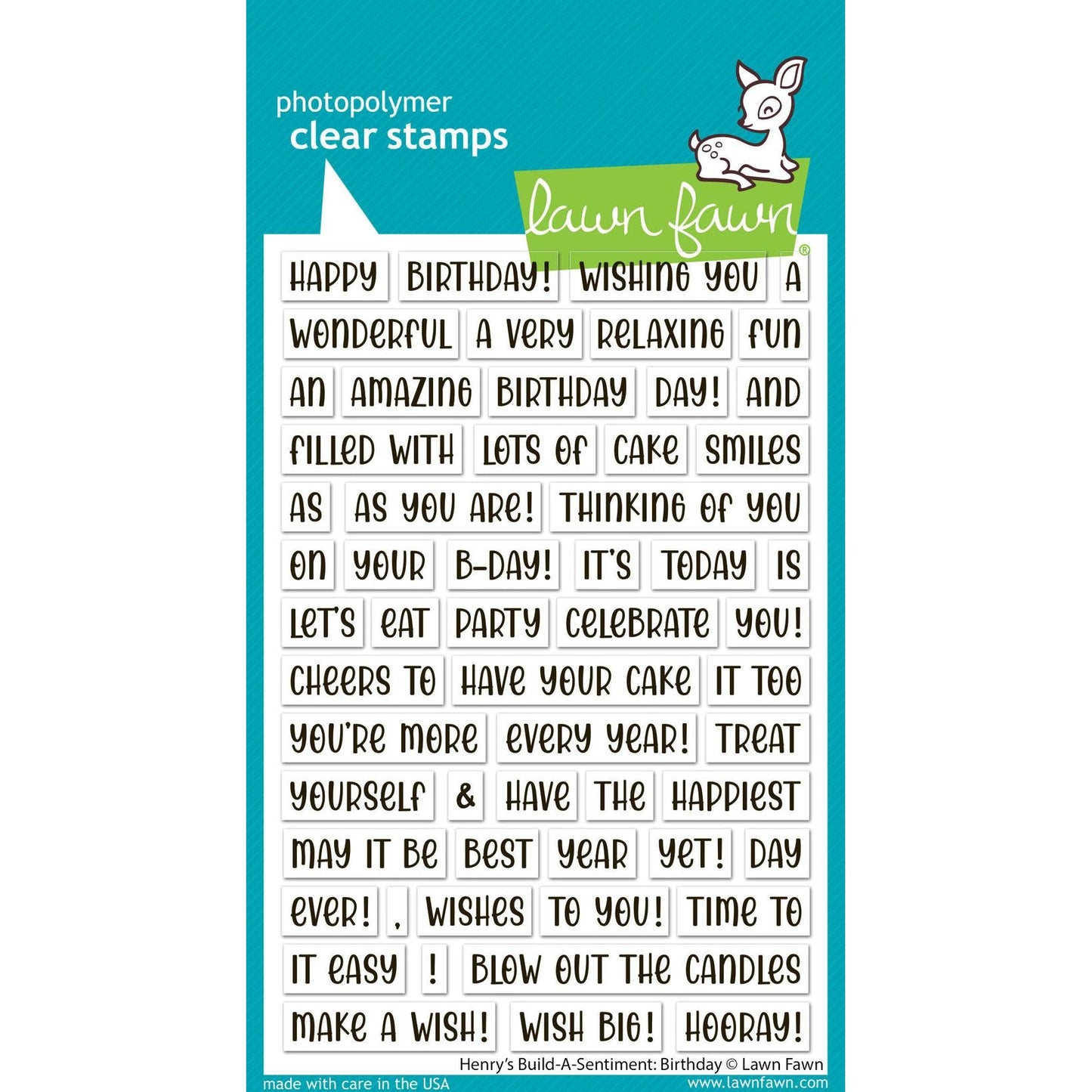Lawn Fawn Clear Stamps - Henry'S Build-A-Sentiment: Birthday