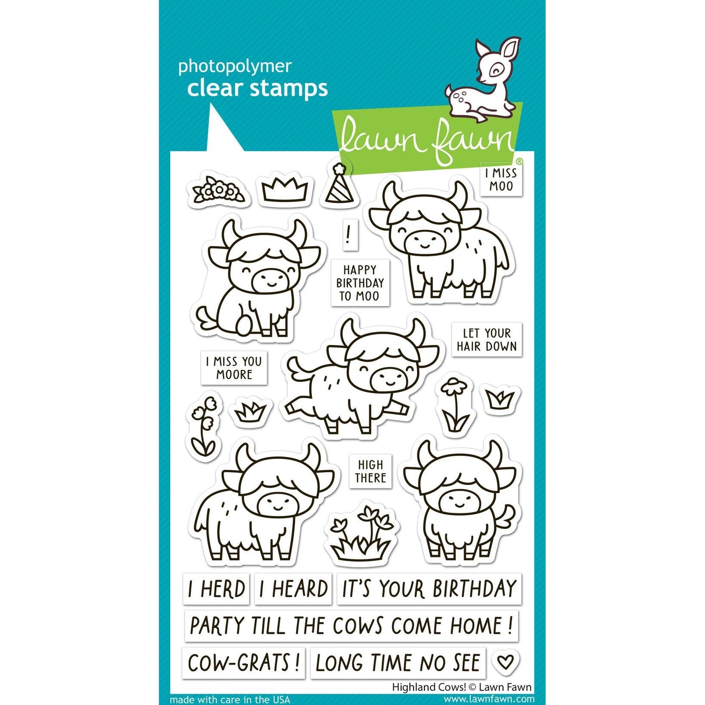 Lawn Fawn Clear Stamps - Highland Cows!