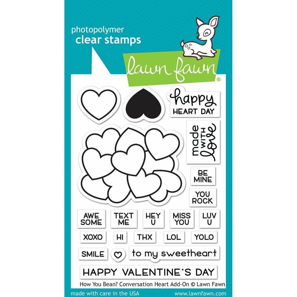 Lawn Fawn Clear Stamps - How You Bean? Conversation Heart Add-On