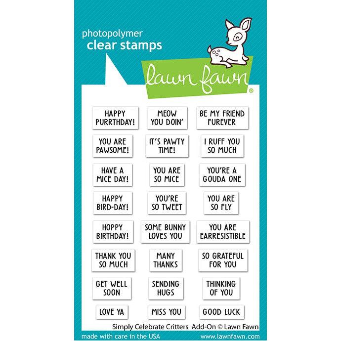 Lawn Fawn Clear Stamps - Simply Celebrate Critters Add-On