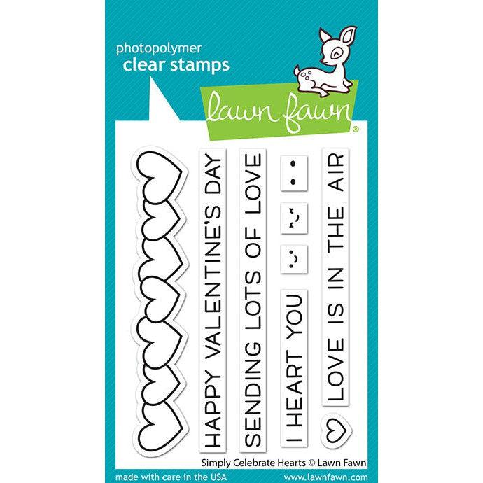Lawn Fawn Clear Stamps - Simply Celebrate Hearts