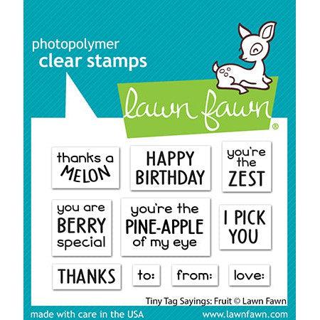 Lawn Fawn Clear Stamps - Tiny Tag Sayings: Fruit