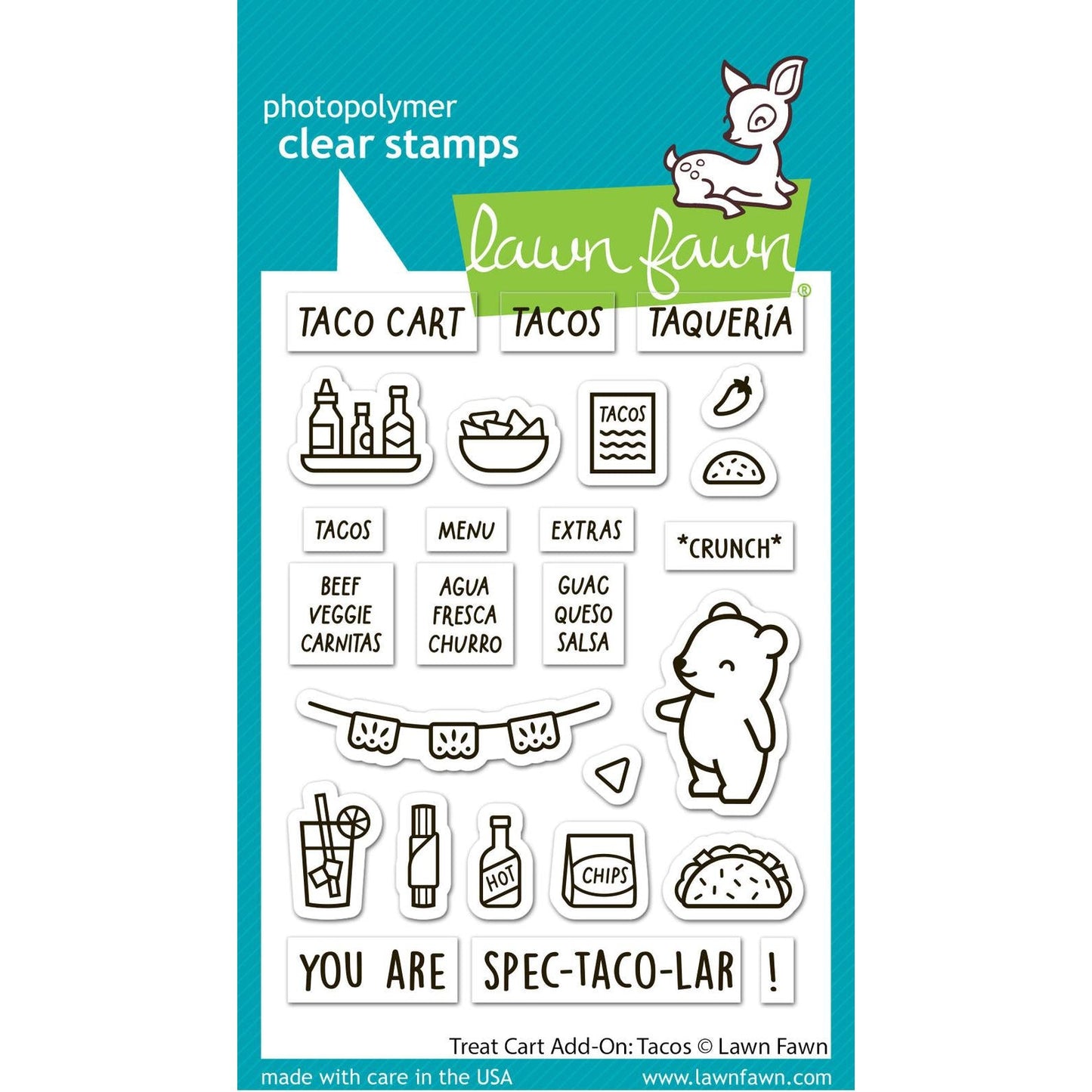 Lawn Fawn Clear Stamps - Treat Cart Add-On: Tacos
