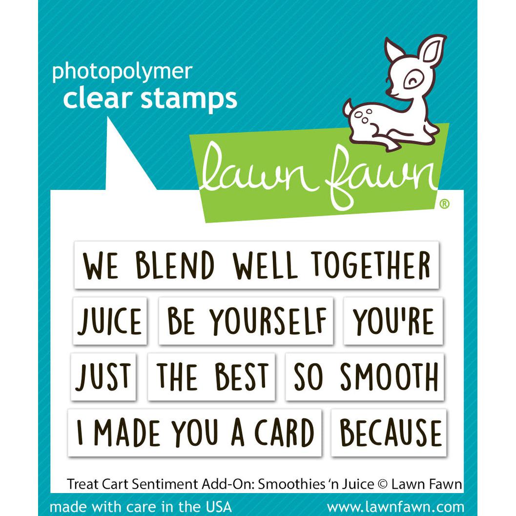 Lawn Fawn Clear Stamps - Treat Cart Sentiment Add-On: Smoothies 'N Juice