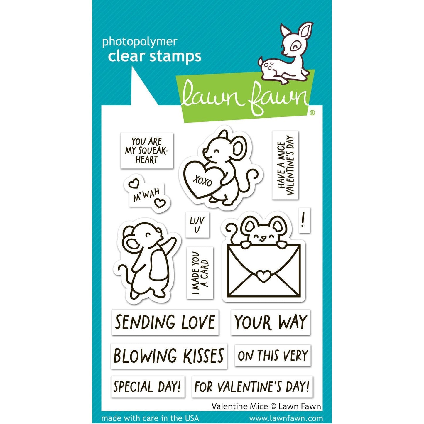 Lawn Fawn Clear Stamps - Valentine Mice