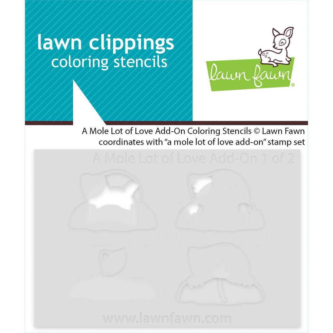 Lawn Fawn Coloring Stencils - A Mole Lot of Love Add-On