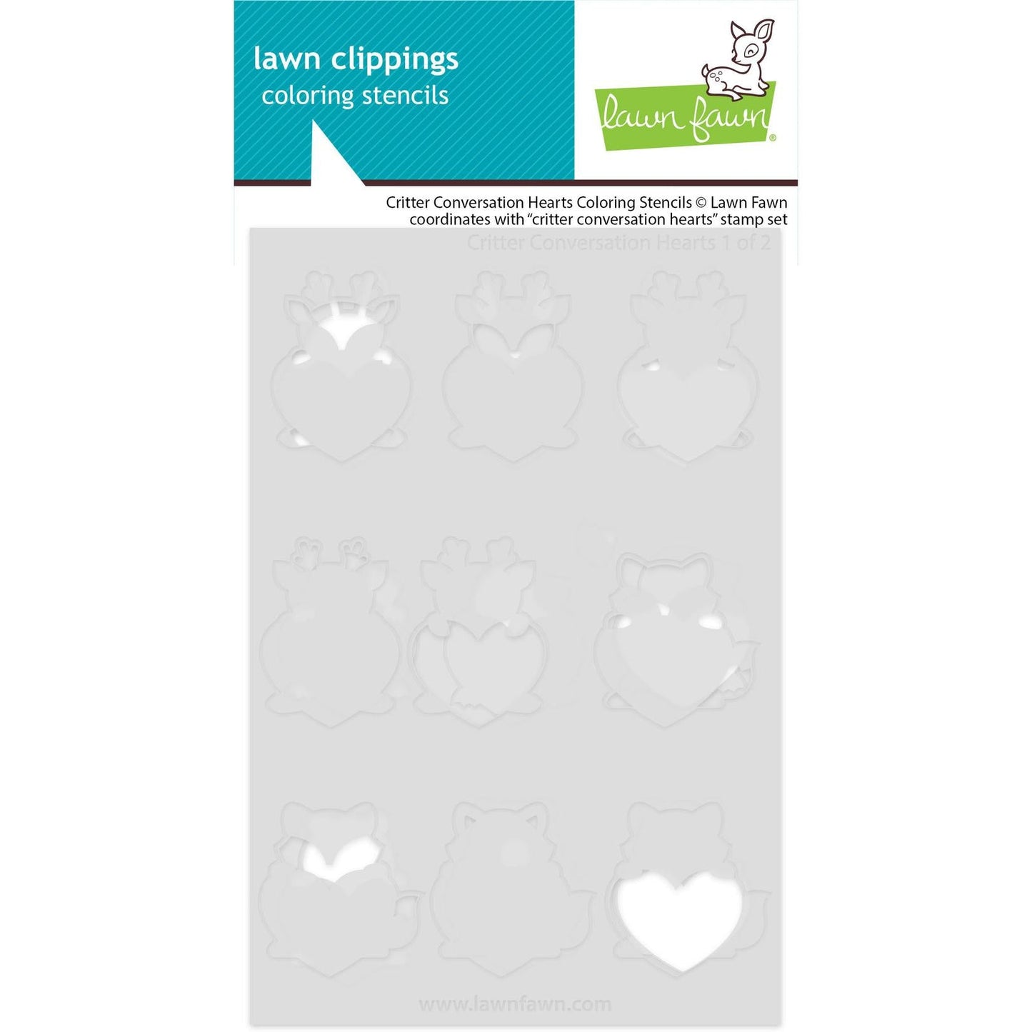 Lawn Fawn Coloring Stencils - Critter Conversation Hearts