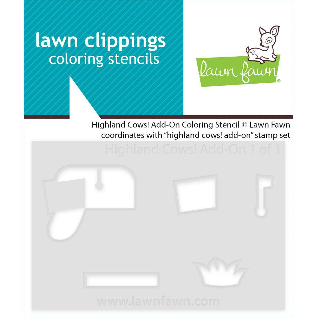 Lawn Fawn Coloring Stencils - Highland Cows! Add-On