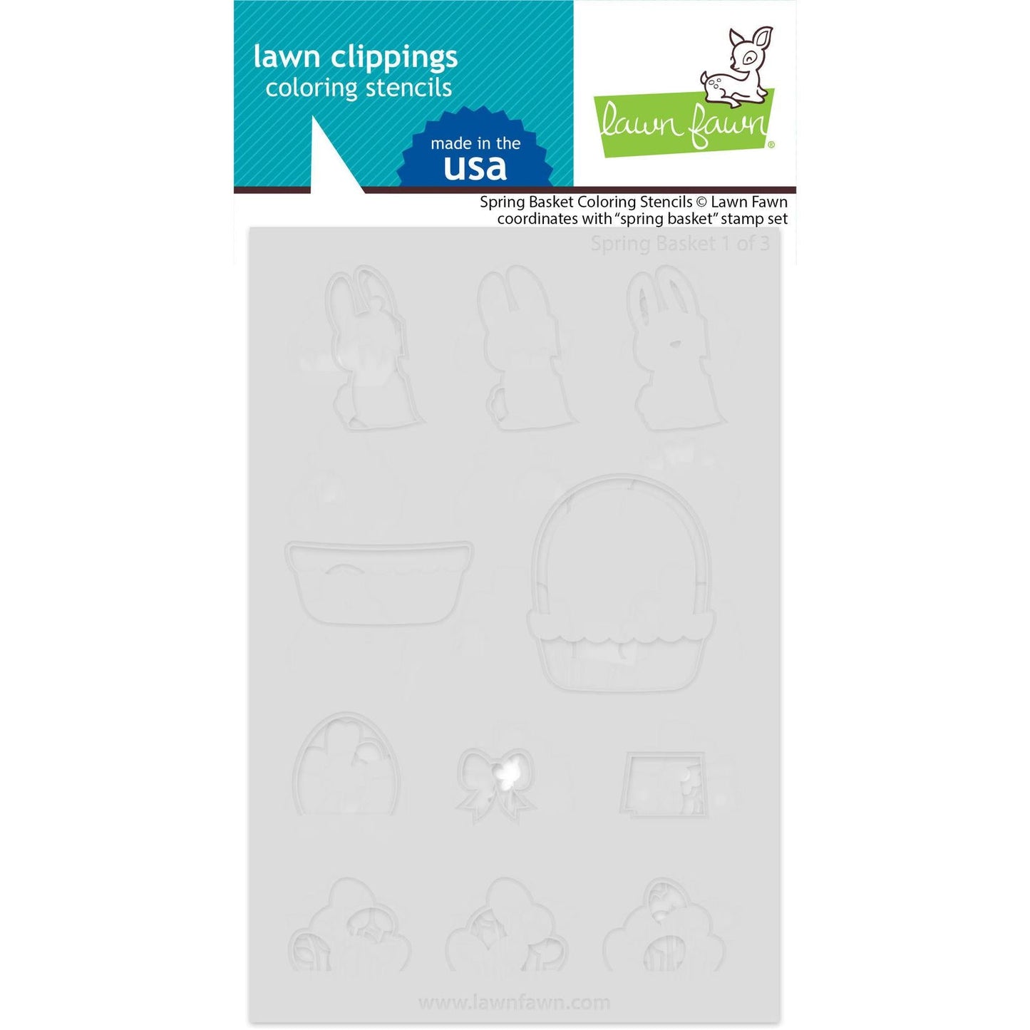 Lawn Fawn Coloring Stencils - Spring Basket