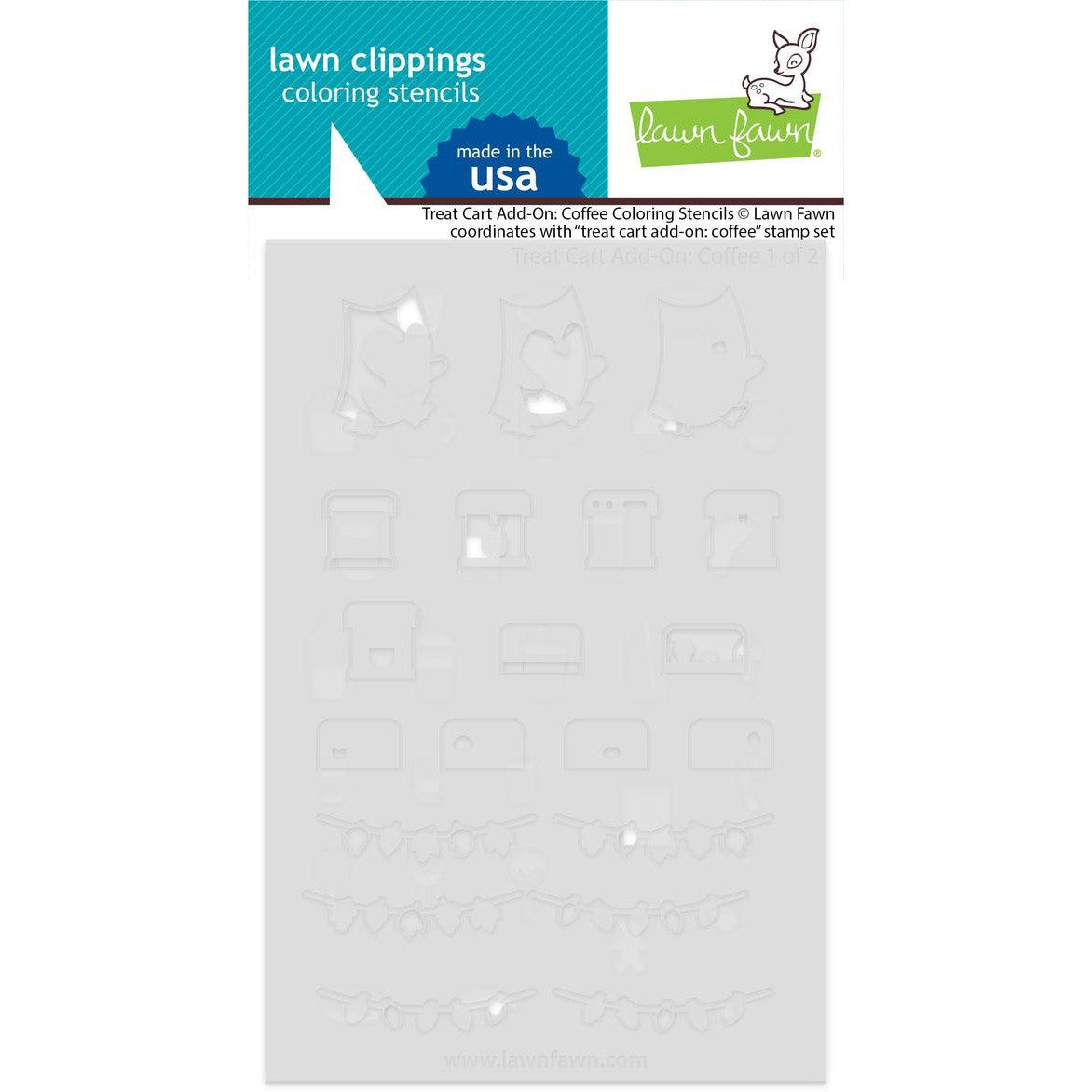 Lawn Fawn Coloring Stencils - Treat Cart Add-On: Coffee
