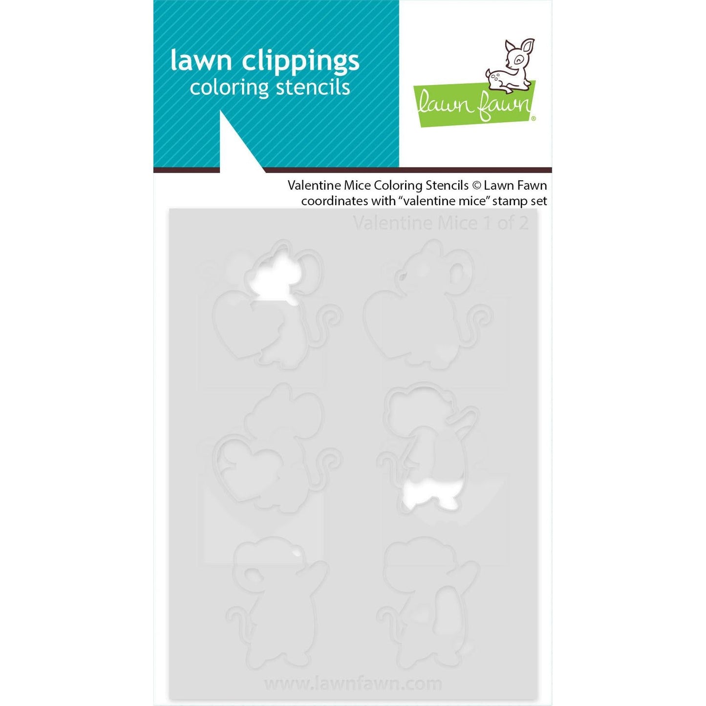 Lawn Fawn Coloring Stencils - Valentine Mice