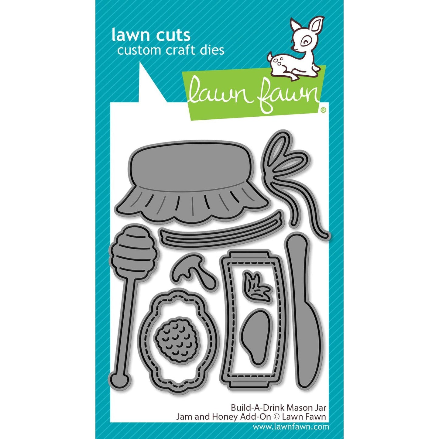 Lawn Fawn Lawn Cuts - Build-A-Drink Mason Jar Jam and Honey Add-On