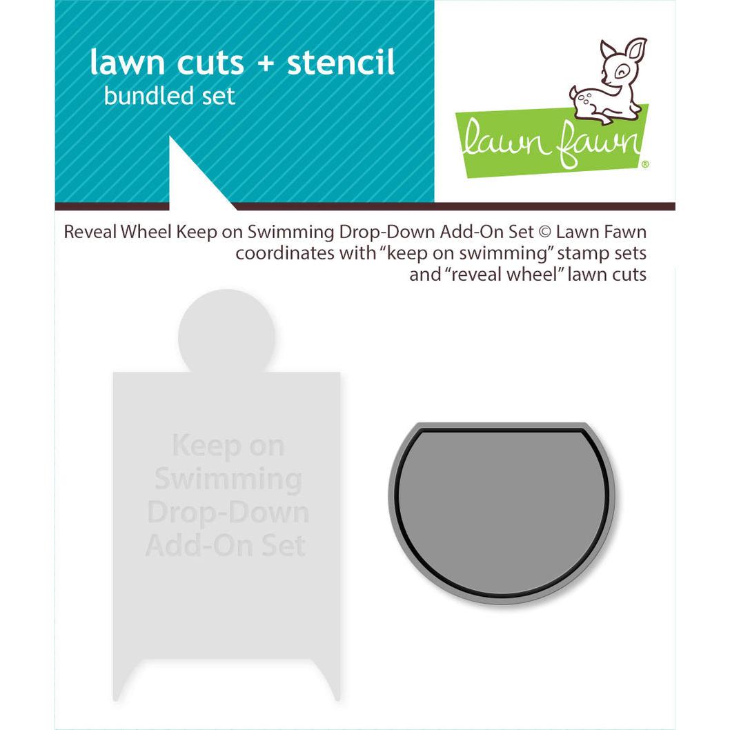 Lawn Fawn Lawn Cuts - Reveal Wheel Keep On Swimming Drop-Down Add-On