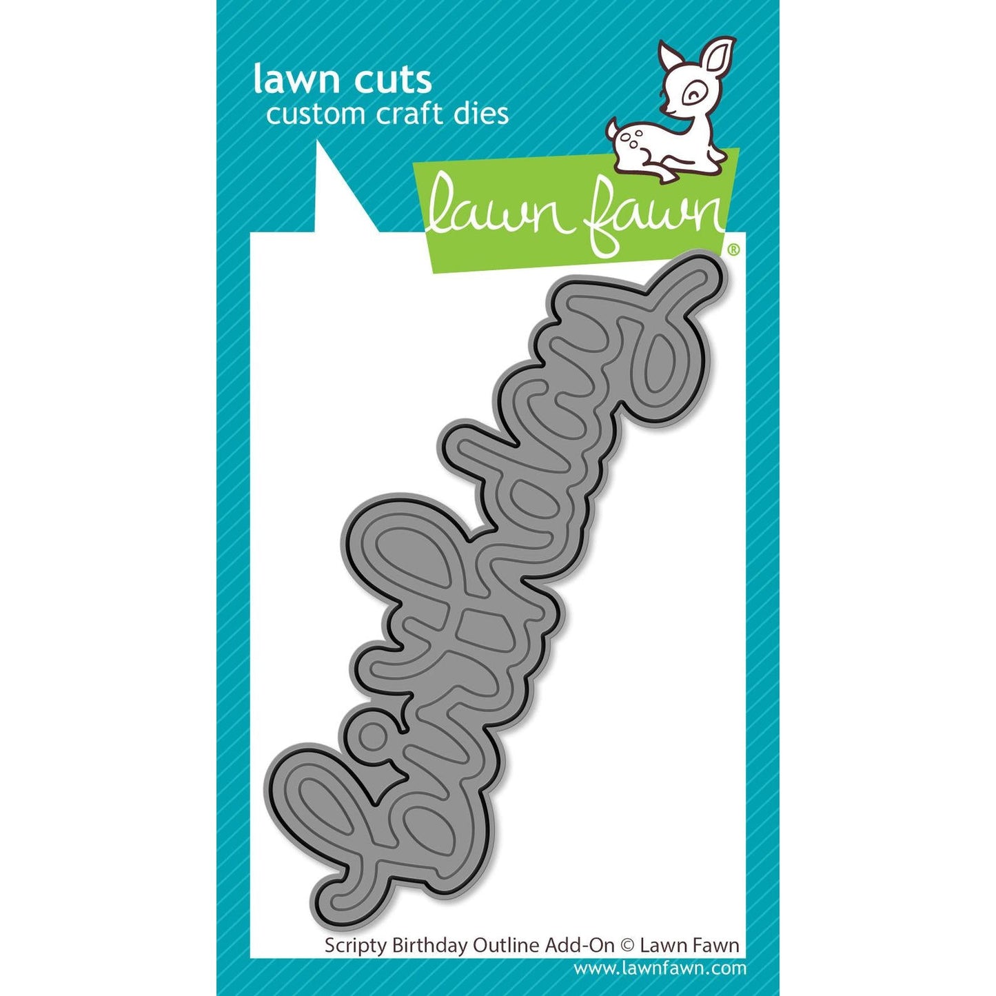 Lawn Fawn Lawn Cuts - Scripty Birthday Outline Add-On