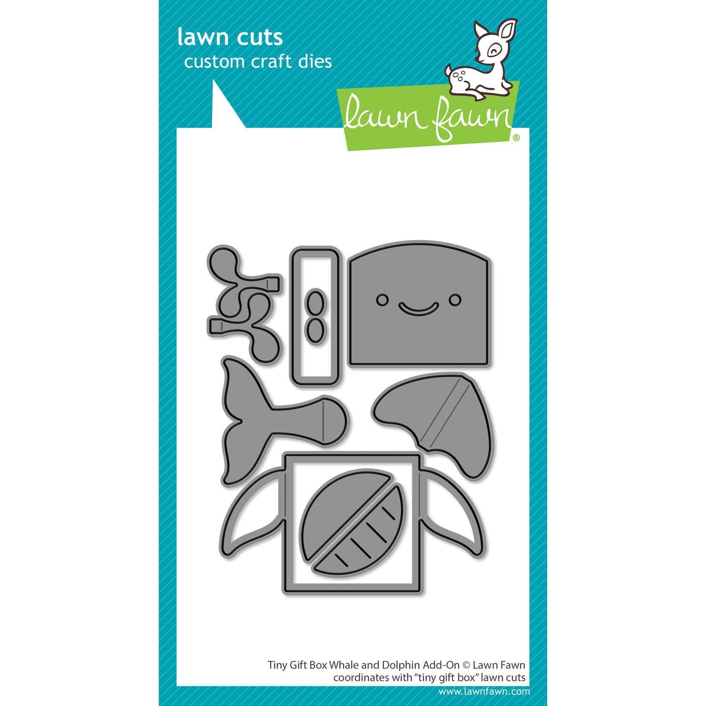 Lawn Fawn Lawn Cuts - Tiny Gift Box Whale and Dolphin Add-On