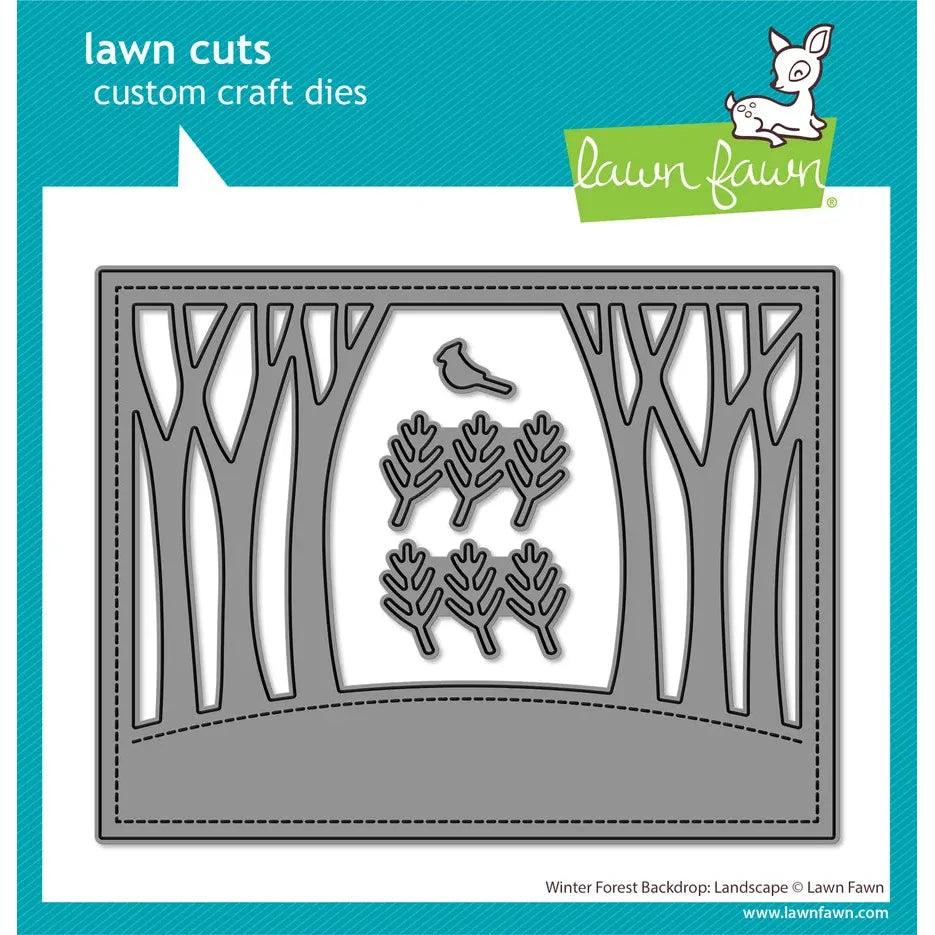 Lawn Fawn Lawn Cuts - Winter Forest Backdrop: Landscape