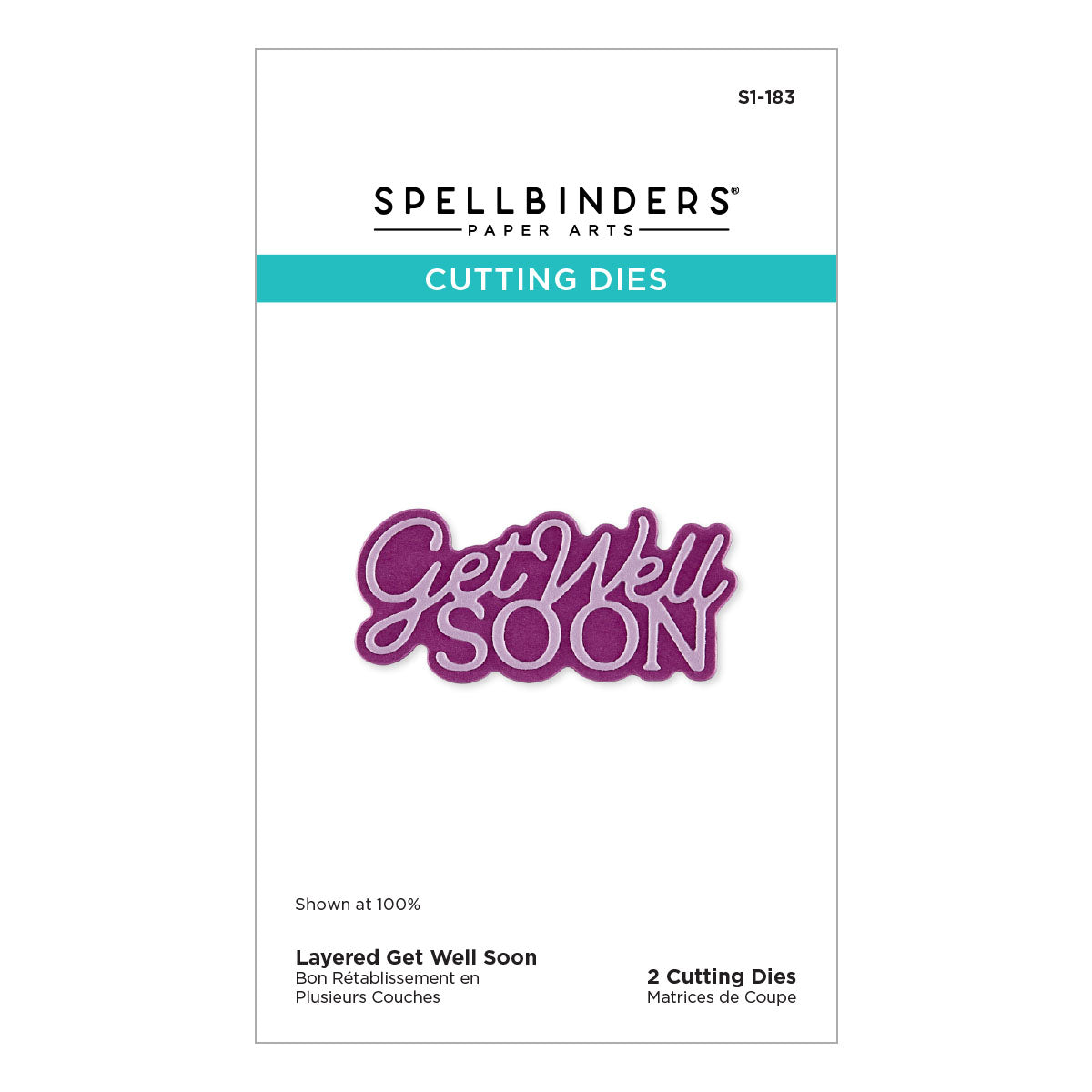 Spellbinders Dies - Layered Get Well Soon