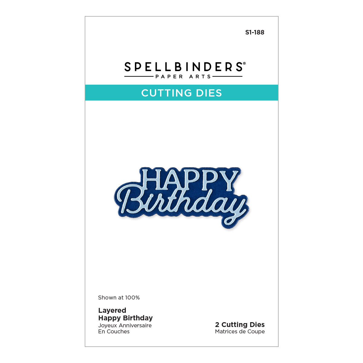 Spellbinders Dies - Layered Happy Birthday