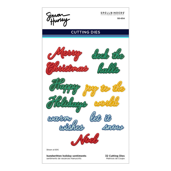 Spellbinders Dies - Handwritten Holiday Sentiments