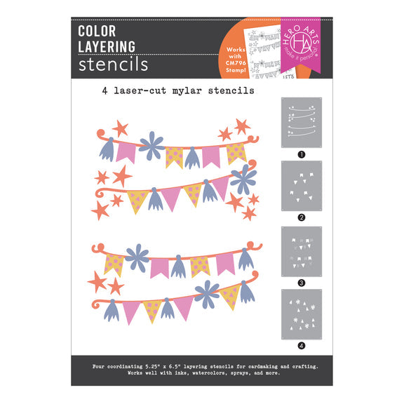 Hero Arts Stencils - Color Layering Celebrate