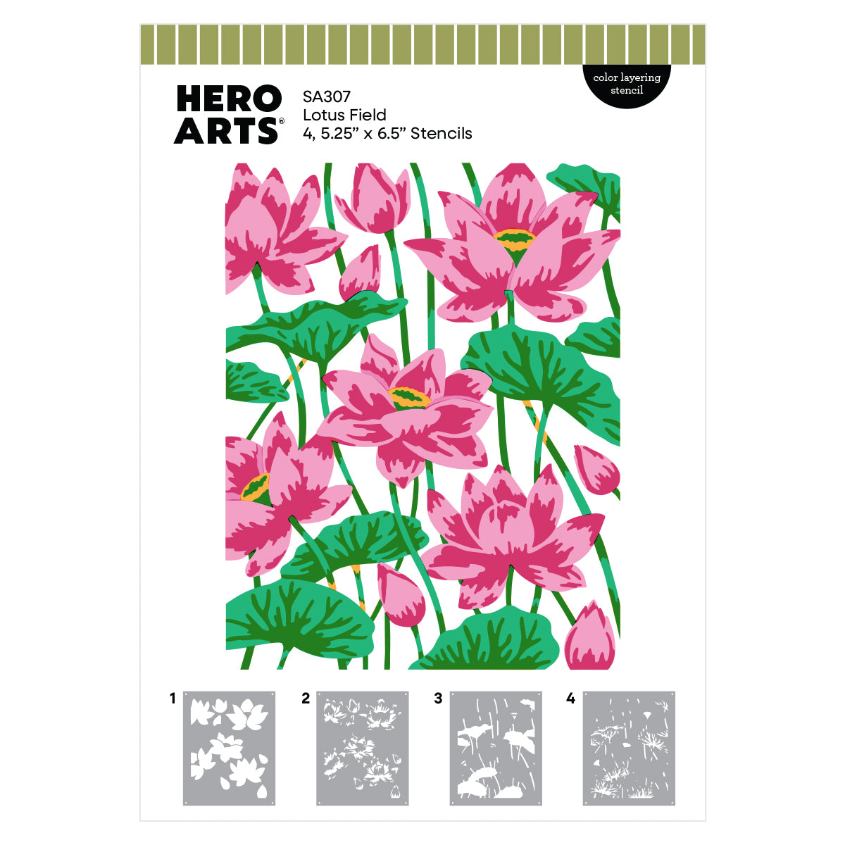 Hero Arts Stencils - Lotus Field
