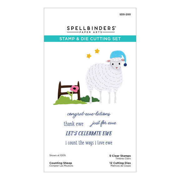 Spellbinders Clear Stamp & Dies - Counting Sheep