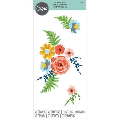 Sizzix Layered Clear Stamps - Painted Florals