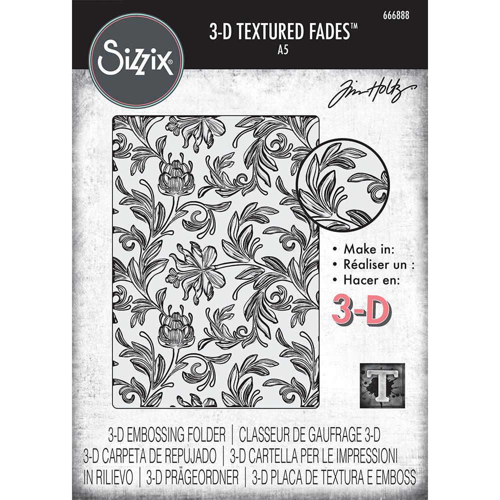 Sizzix Tim Holtz - 3-D Texture Fades Embossing Folder - Botanical Large
