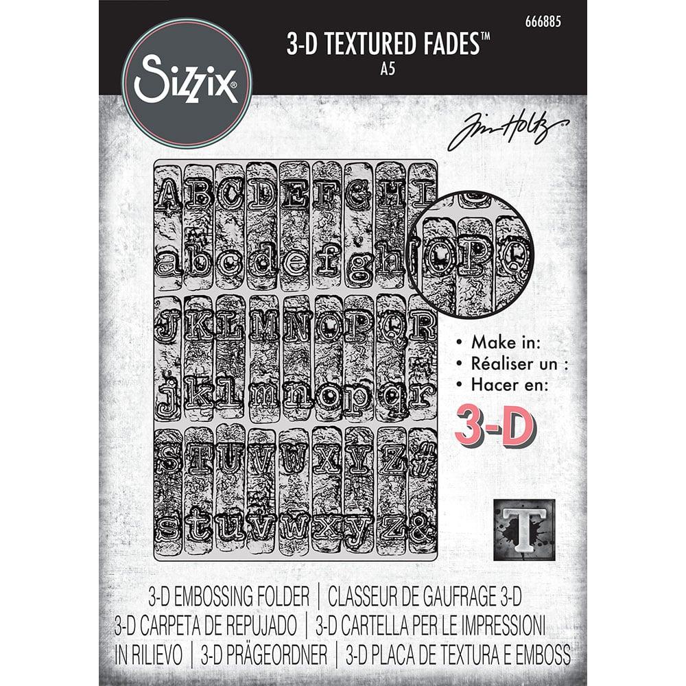 Sizzix Tim Holtz - 3-D Texture Fades Embossing Folder - Typewriter Large