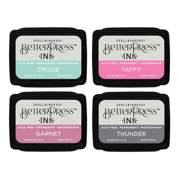 Spellbinders BetterPress - Mini Ink Set - Jet Set, 4 pack