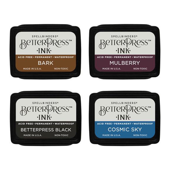 Spellbinders BetterPress - Mini Ink Set - Regal Tones, 4 pack