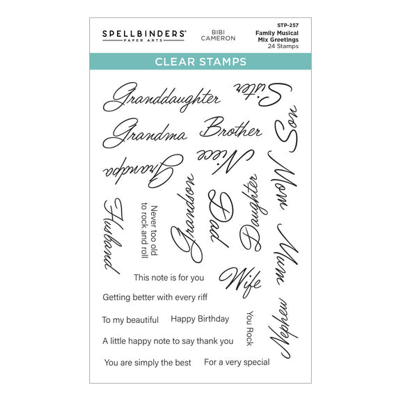 Spellbinders Clear Stamps - Family Musical Mix Greetings