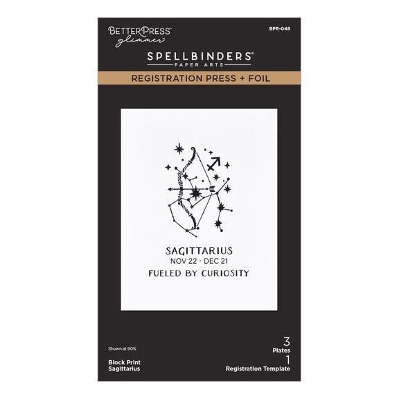 Spellbinders Registration Press + Foil Plates - Block Print Sagittarius