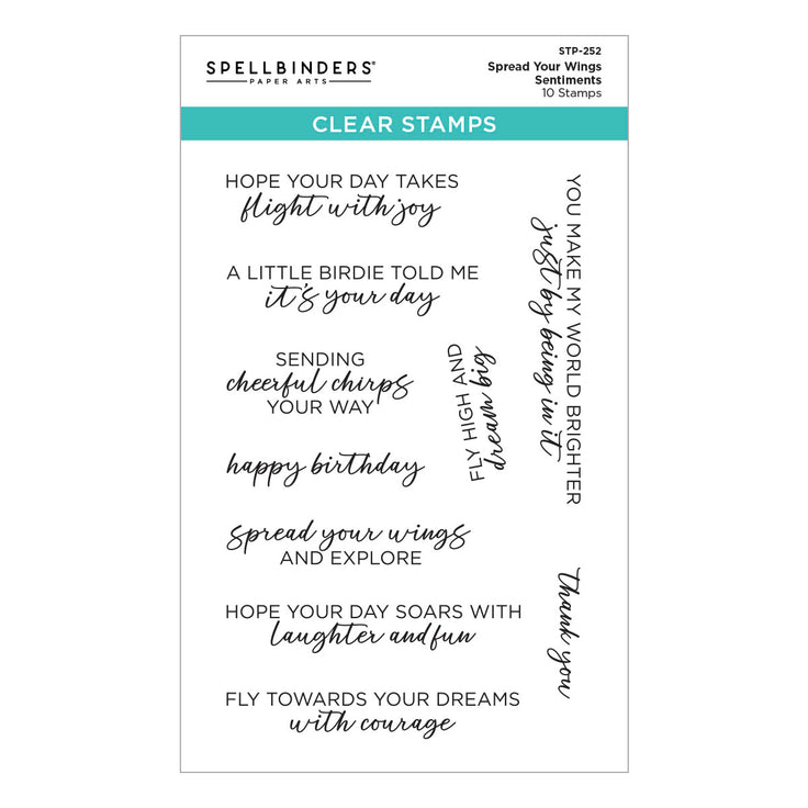 Spellbinders Clear Stamps - Spread Your Wings Sentiments