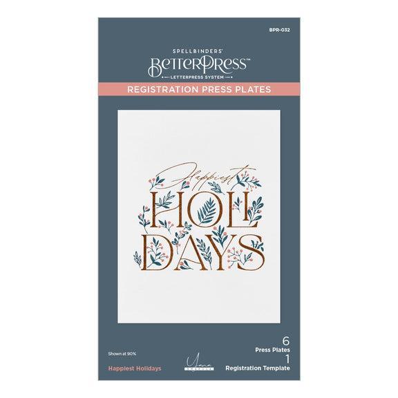 Spellbinders Registration Press Plates - Happiest Holidays
